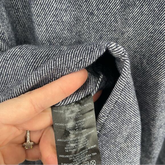 SLATE & STONE Heavy Flannel Shirt Jacket Shacket Twill Dark Blue Medium NWOT - Picture 13 of 15